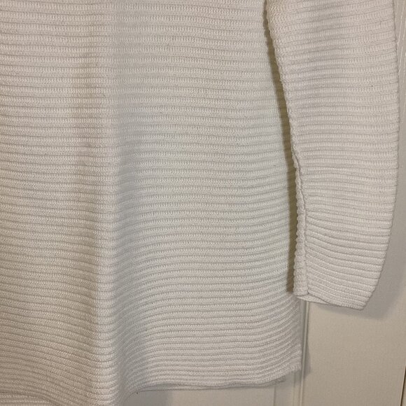 Vince Camuto Women's White Knit Sweater Tunic Boatneck Oversized Size M Long - Picture 3 of 8